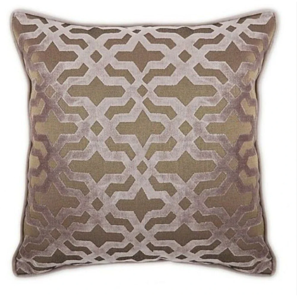 Burnt Out Geometric Square Throw Pillow